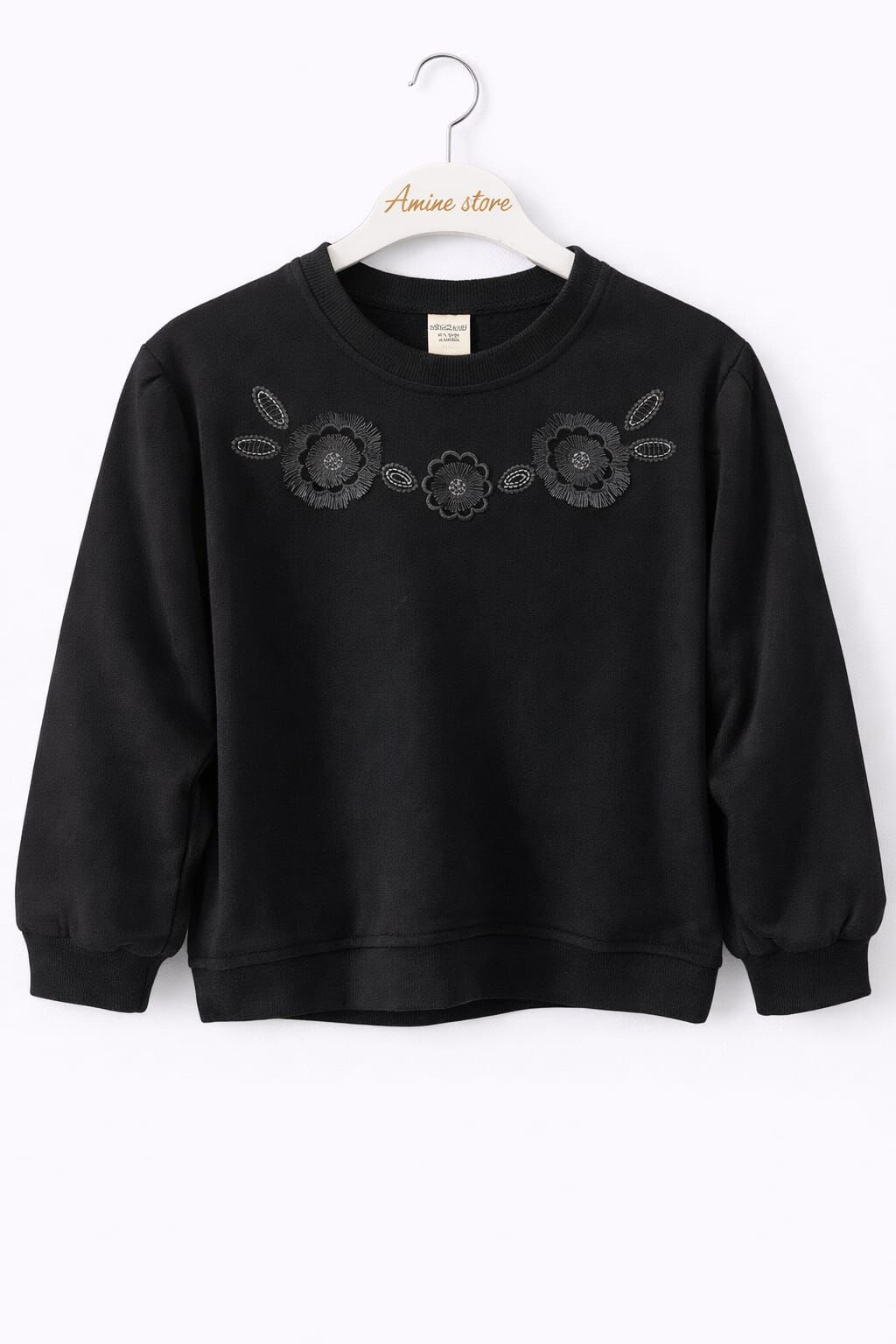 KIZ ÇOCUK ÇİÇEKLİ SWEATSHİRT Kahverengi - 4-5 yaş