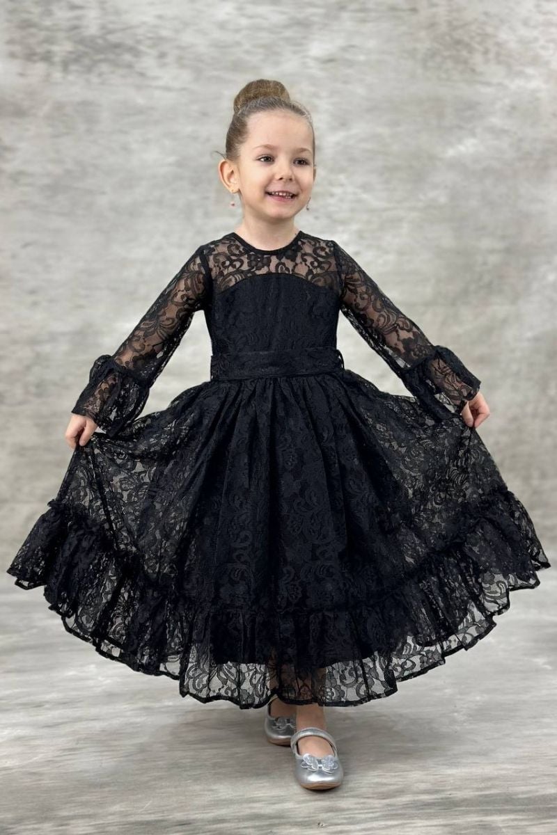 Angela Elite Model Kız Çocuk Abiye - Siyah 12 Yaş