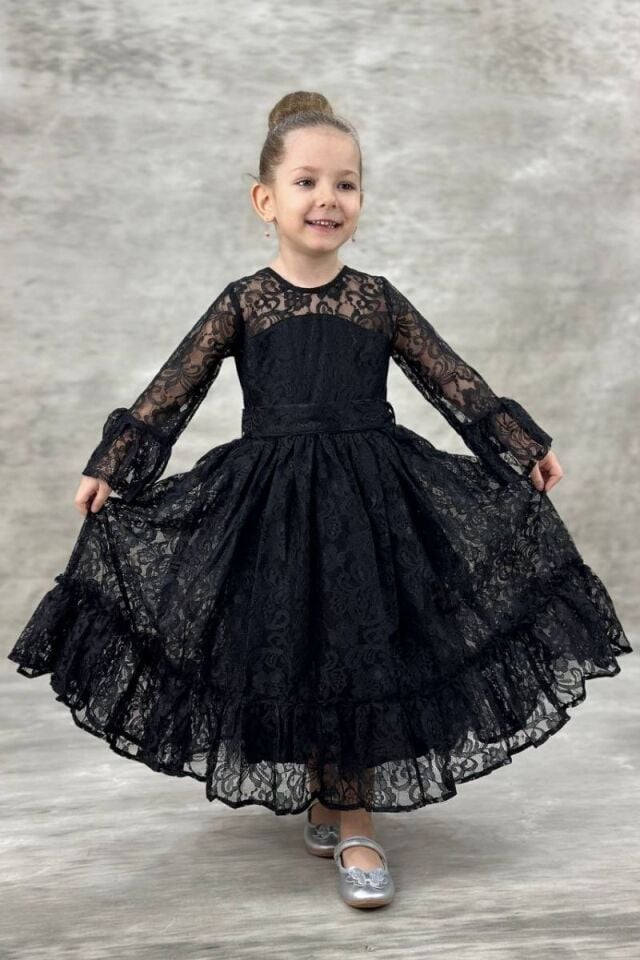 Angela Elite Model Kız Çocuk Abiye - Siyah 12 Yaş
