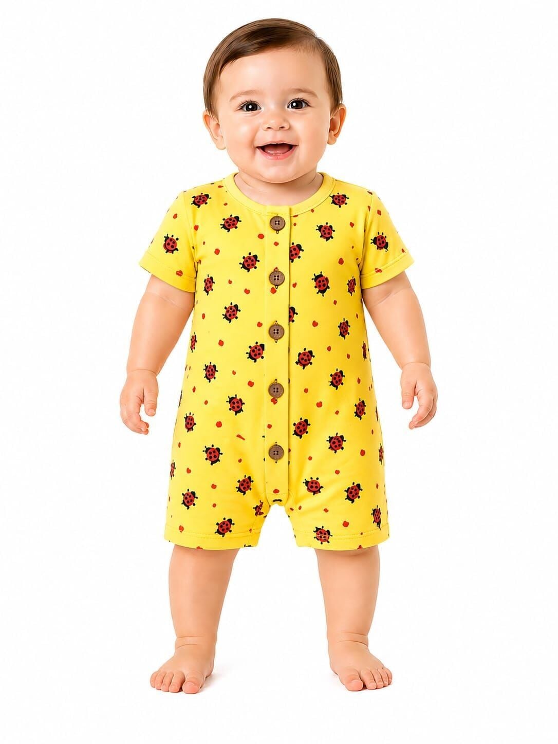 Velis Unisex Bebek Düğmeli Tulum 9 Ay - Sarı