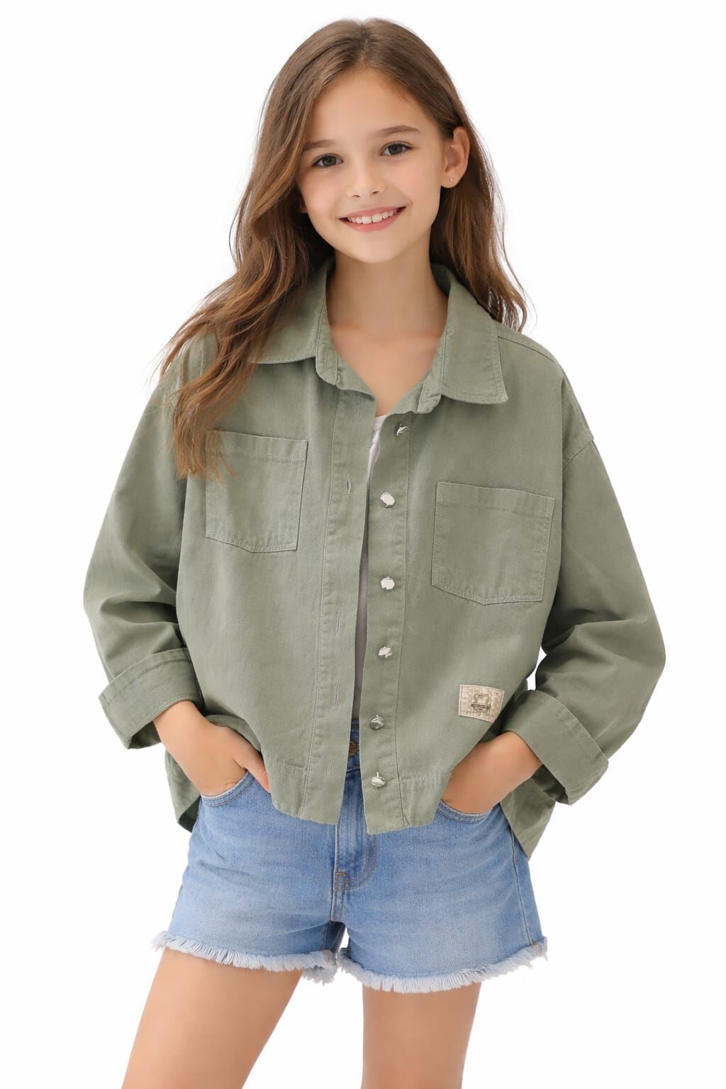 Lara Kız Çocuk Kabardin Kumaş Ceket 16 Yaş - Yeşil