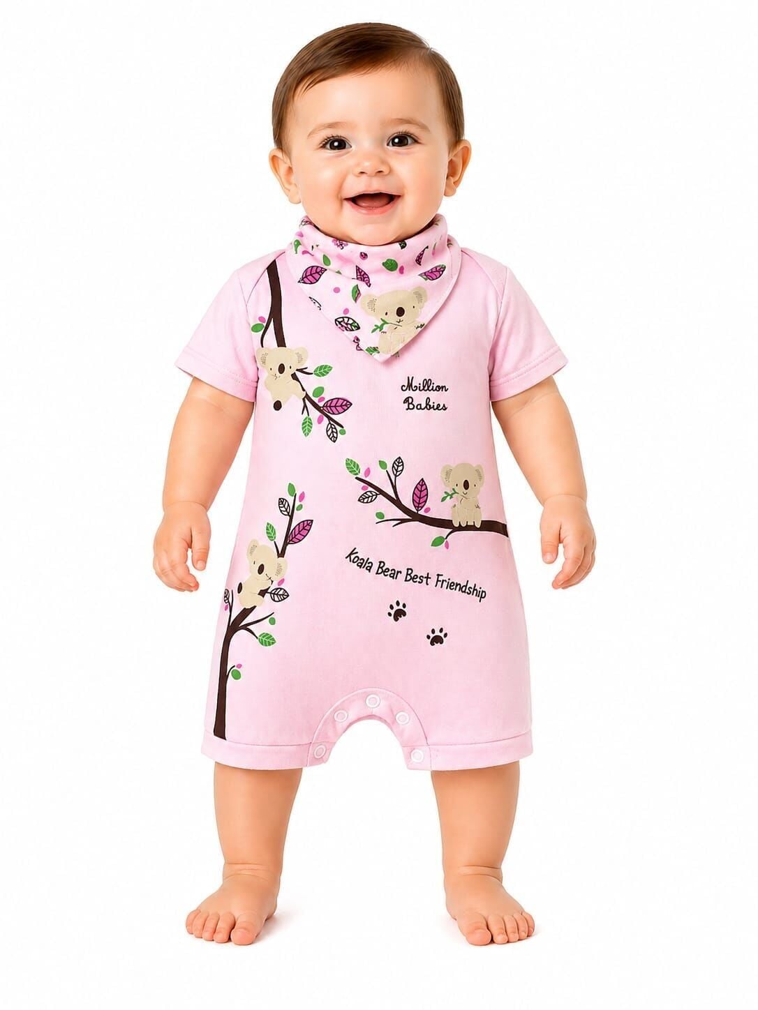 Rovel Unisex Bebek Çıtçıtlı Yakalı Tulum 12-18 ay - Pembe