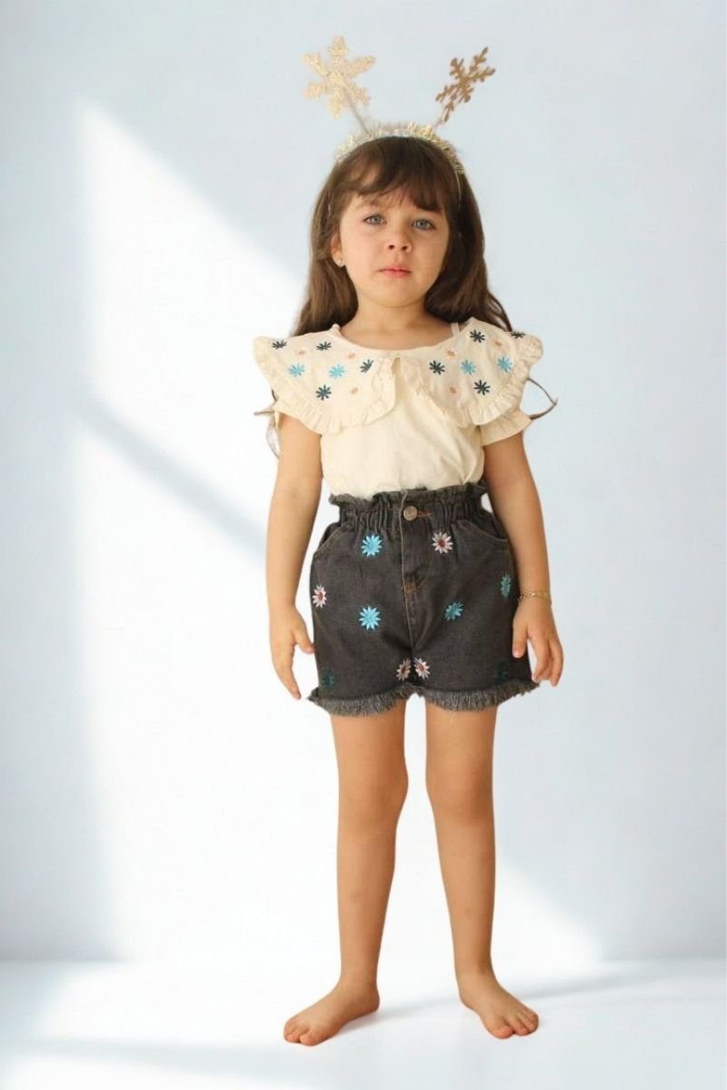 Elva Kız Çocuk 2’li Takım Şortlu 2-3 yaş