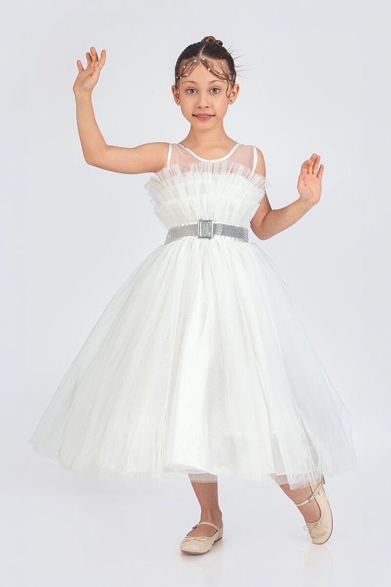 Arven Kız Çocuk Çemberli Abiye 6-7 yaş