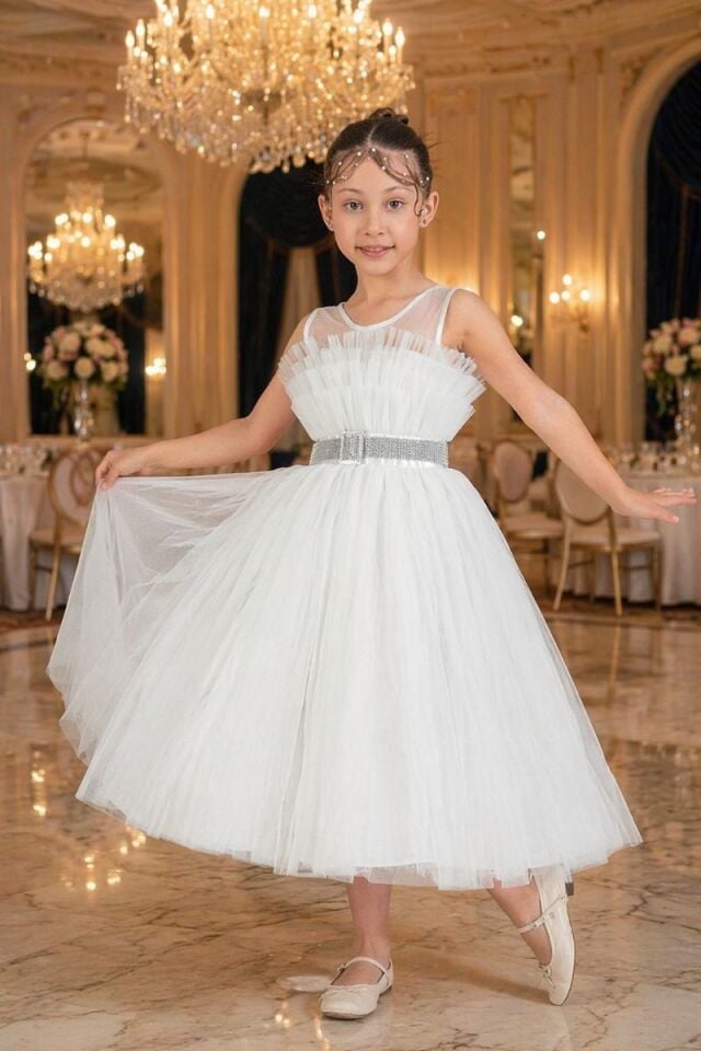 Arven Kız Çocuk Çemberli Abiye 6-7 yaş