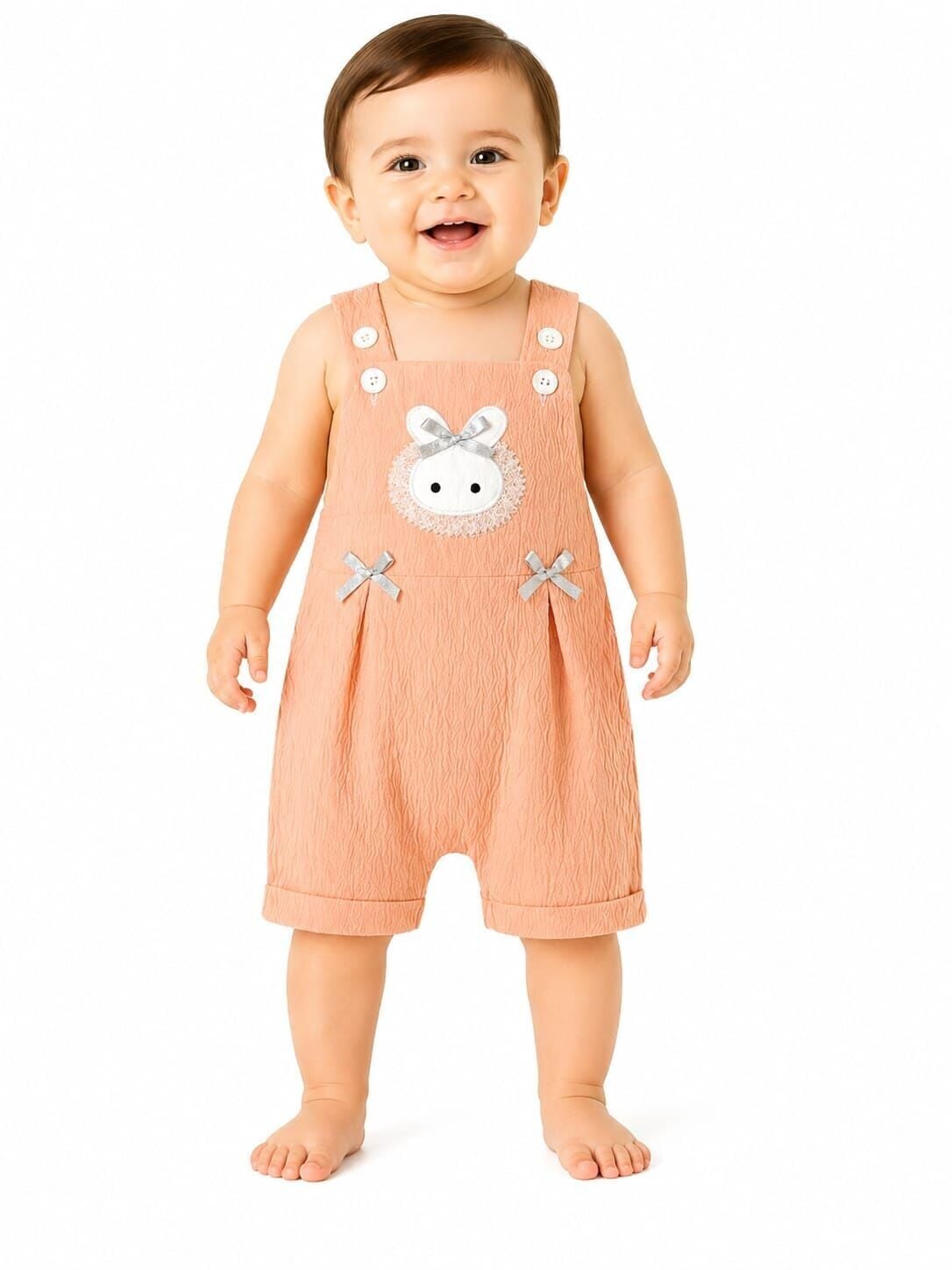 Zeyro Kız Bebek Salopet 3-6 AY - Gül Kurusu
