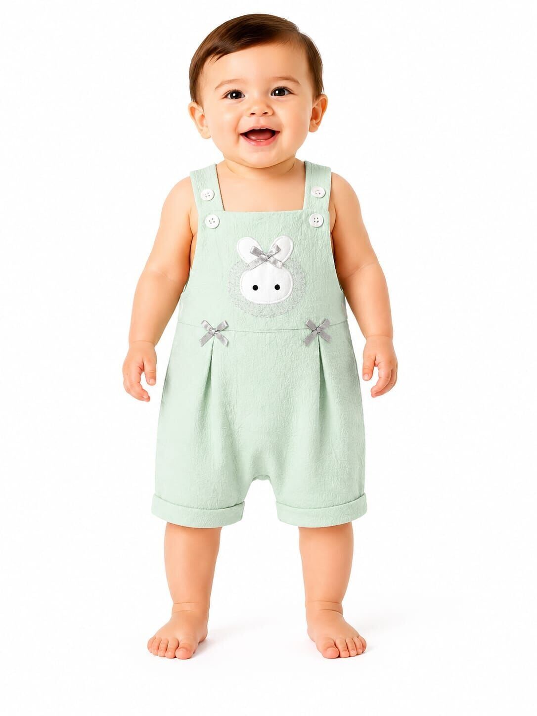 Zeyro Kız Bebek Salopet 9-12 AY - Su Yeşili