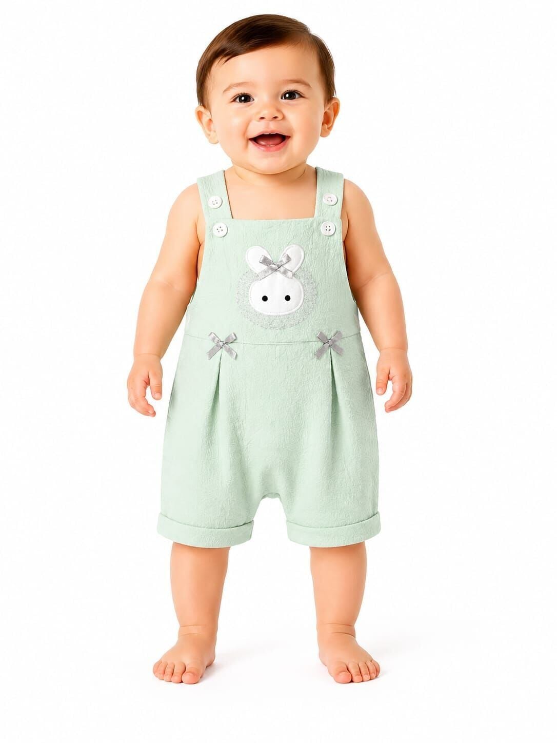 Zeyro Kız Bebek Salopet 12-18 ay - Su Yeşili