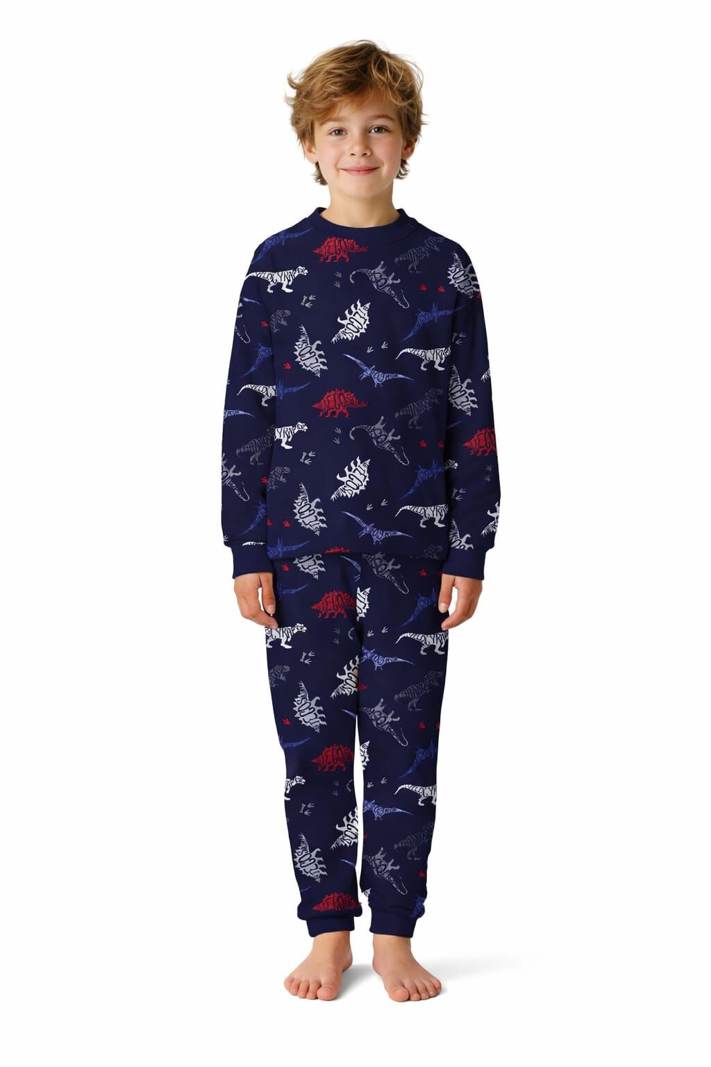 ERKEK  ÇOCUK DİNO DESENLİ %100 PAMUK PİJAMA TAKIMI