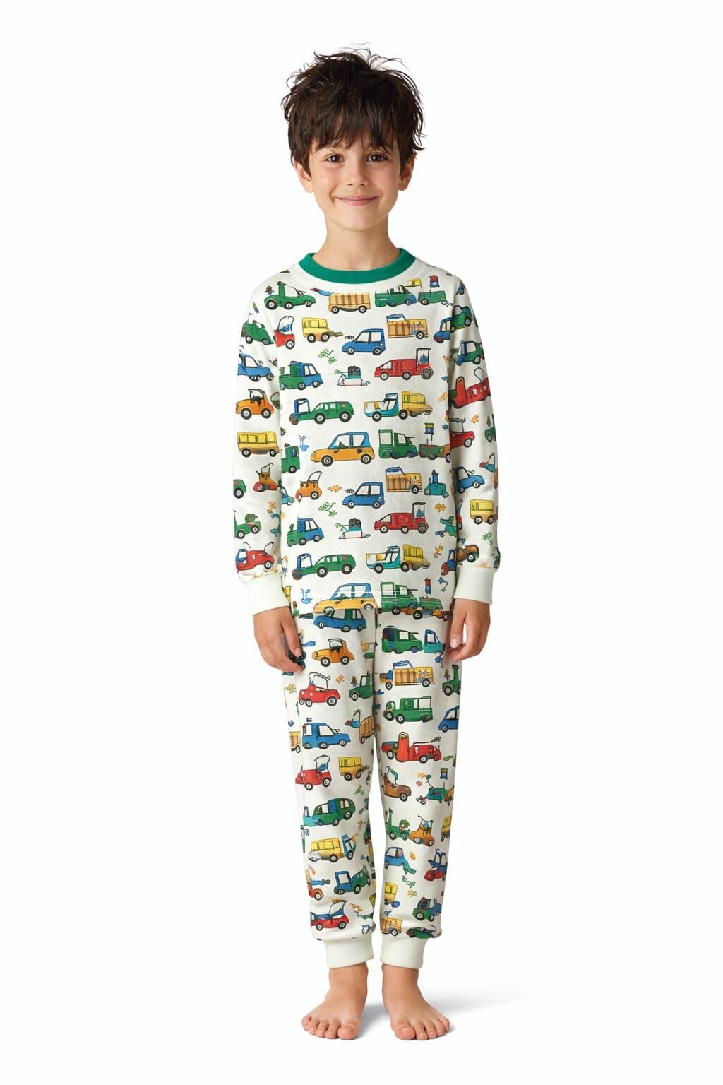 ERKEK ÇOCUK ARABA DESENLİ %100 PAMUK PİJAMA TAKIMI