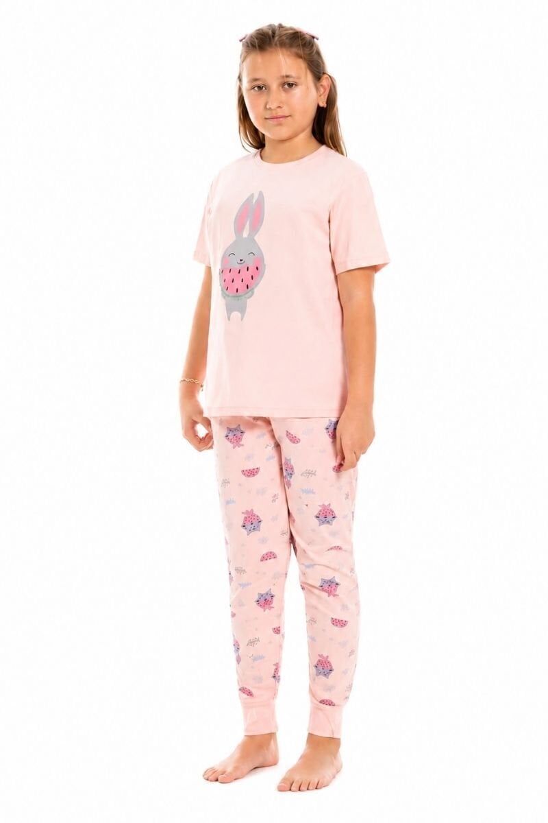 Nivra Kız Çocuk Pijama Takımı 4-5 yaş - Açık Pembe