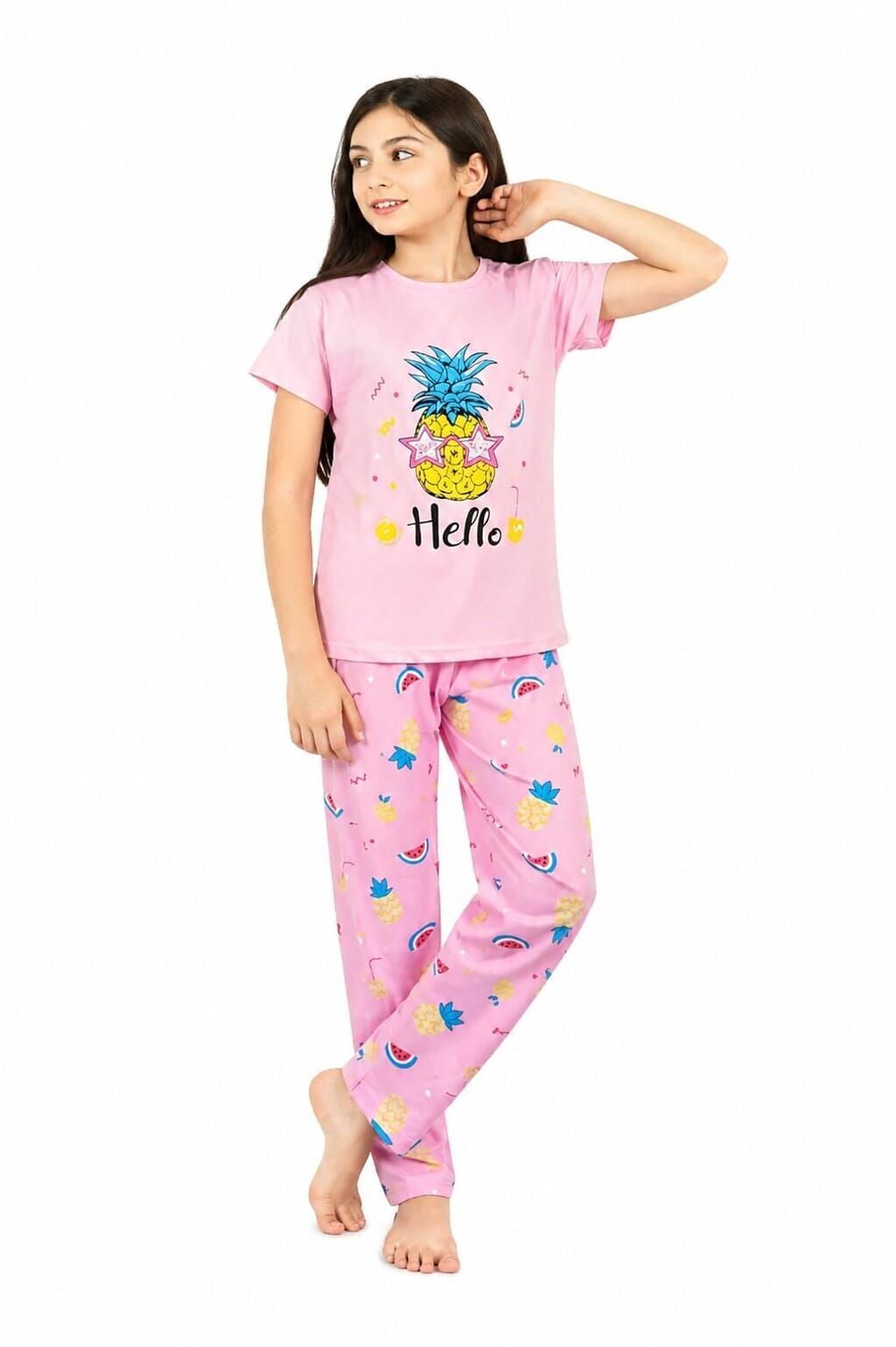 Nivra Kız Çocuk Pijama Takımı 4 Yaş - Koyu pempe