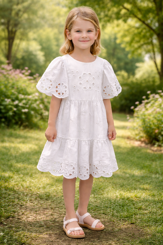 Seriva %100 Pamuklu Kız Çocuk Elbisesi