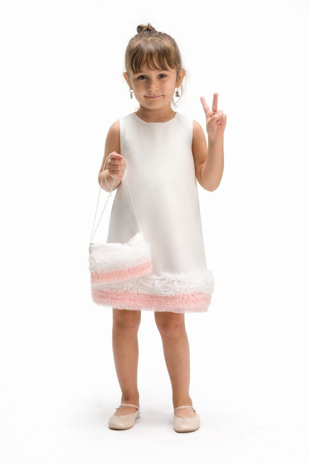 Yaren Kız Çocuk Abiye 4 Yaş - Beyaz
