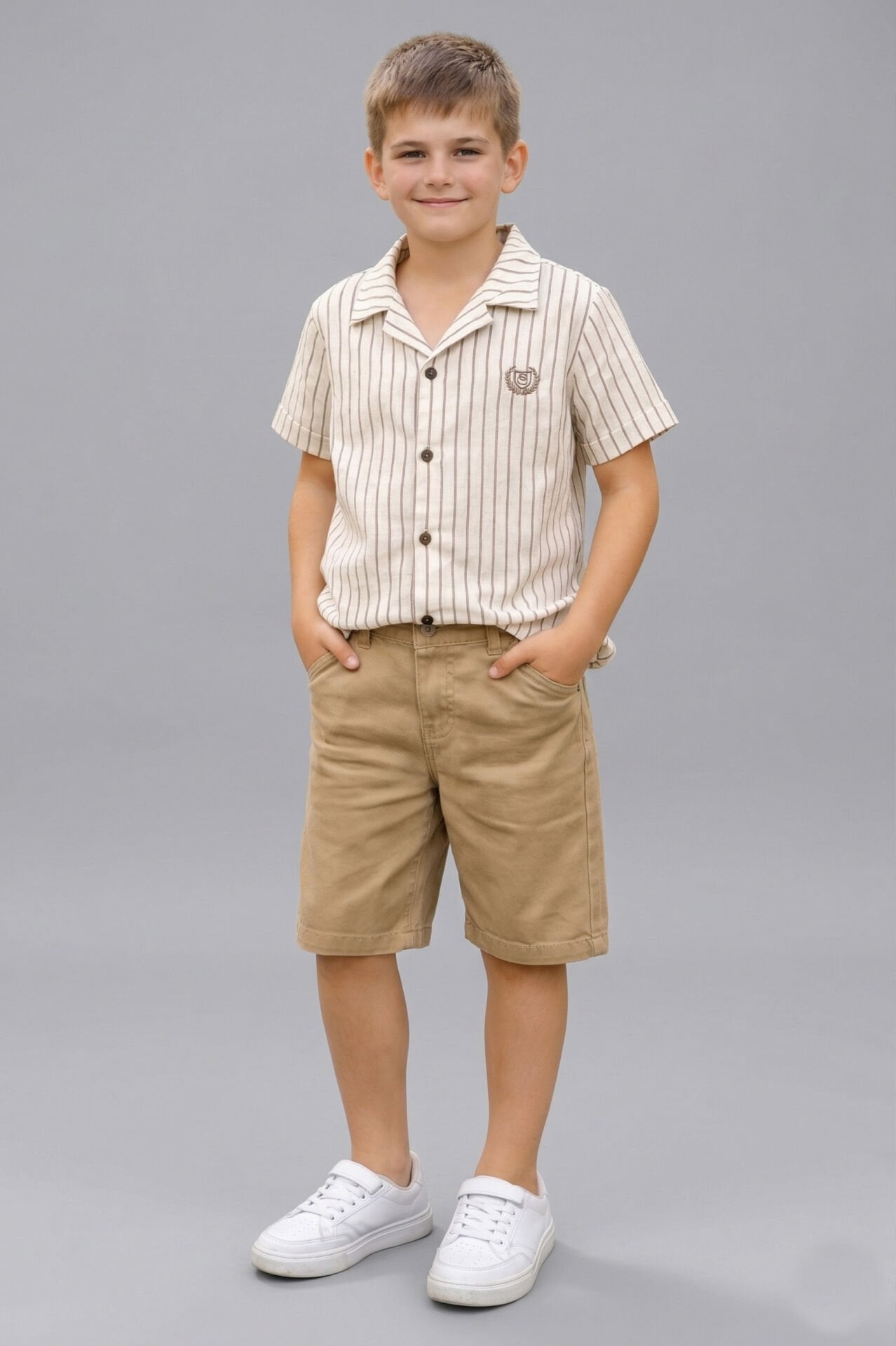 Fresko Erkek Gömlek ve Şort Takımı Kahverengi - 6 Yaş
