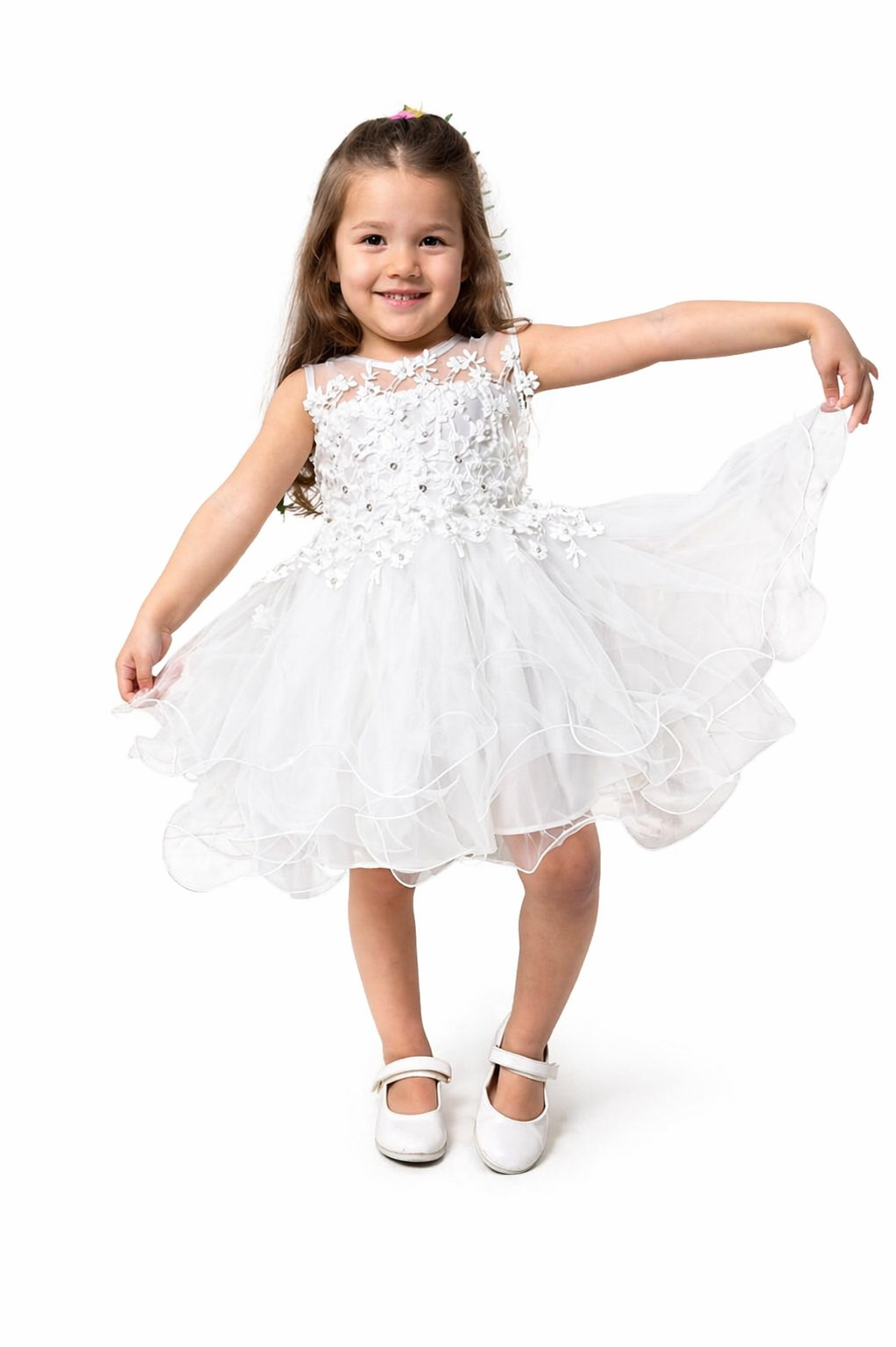 Eliza Kız Bebek Abiye 3-4 yaş - Beyaz
