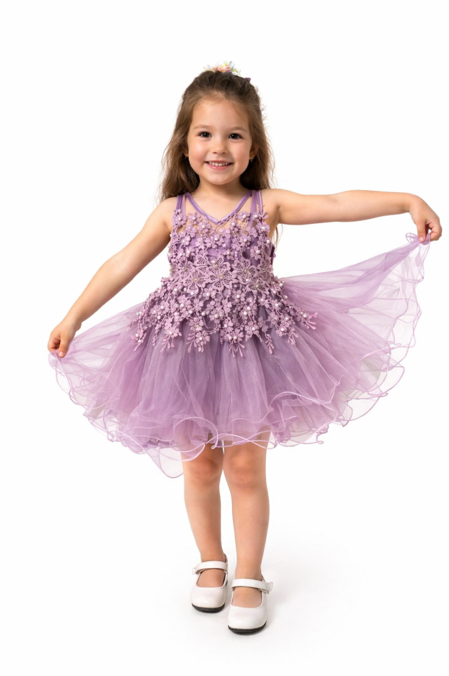 Eliza Kız Bebek Abiye 3-4 yaş - Beyaz