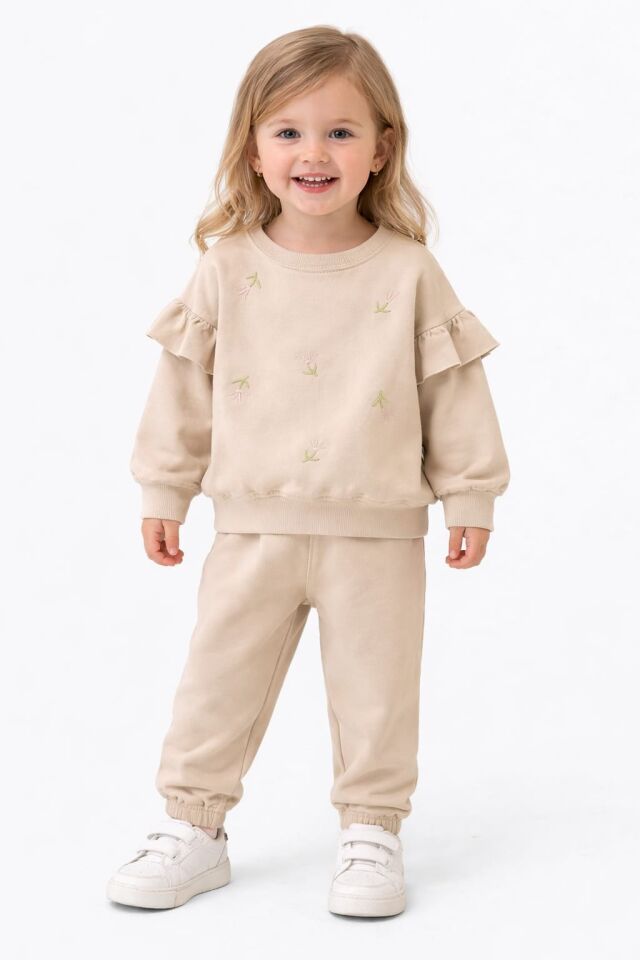 KIZ ÇOCUK NAKIŞLI 2'Lİ EŞOFMAN TAKIM