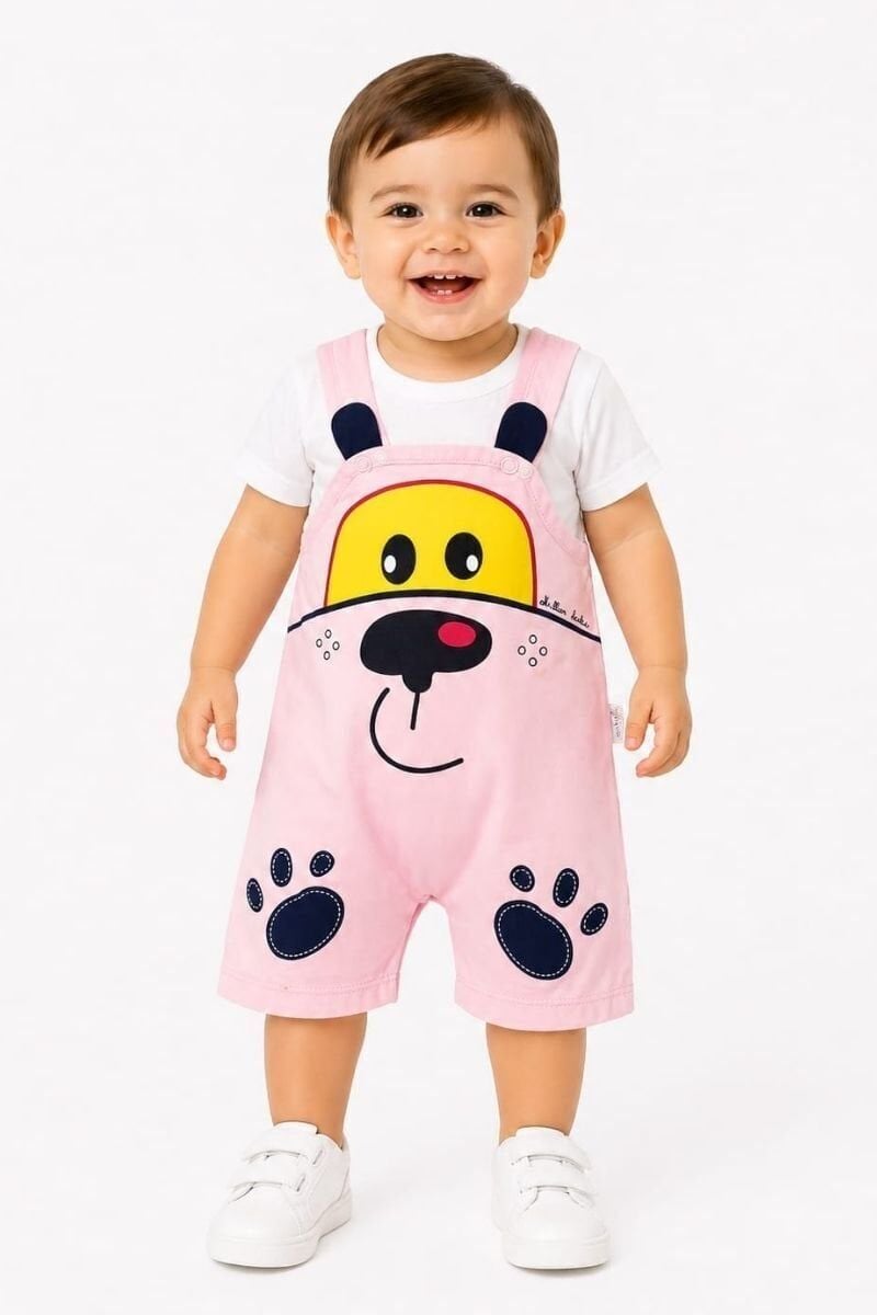 Miron Unisex Bebek 2’li Salopet Takım 3-6 AY - Pembe