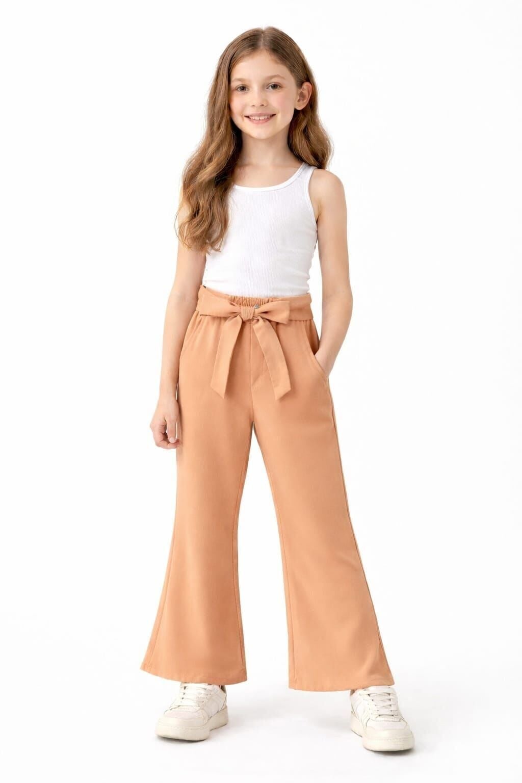 Elina Kız Çocuk İspanyol Paça Pantolon 14 Yaş - Gül Kurusu