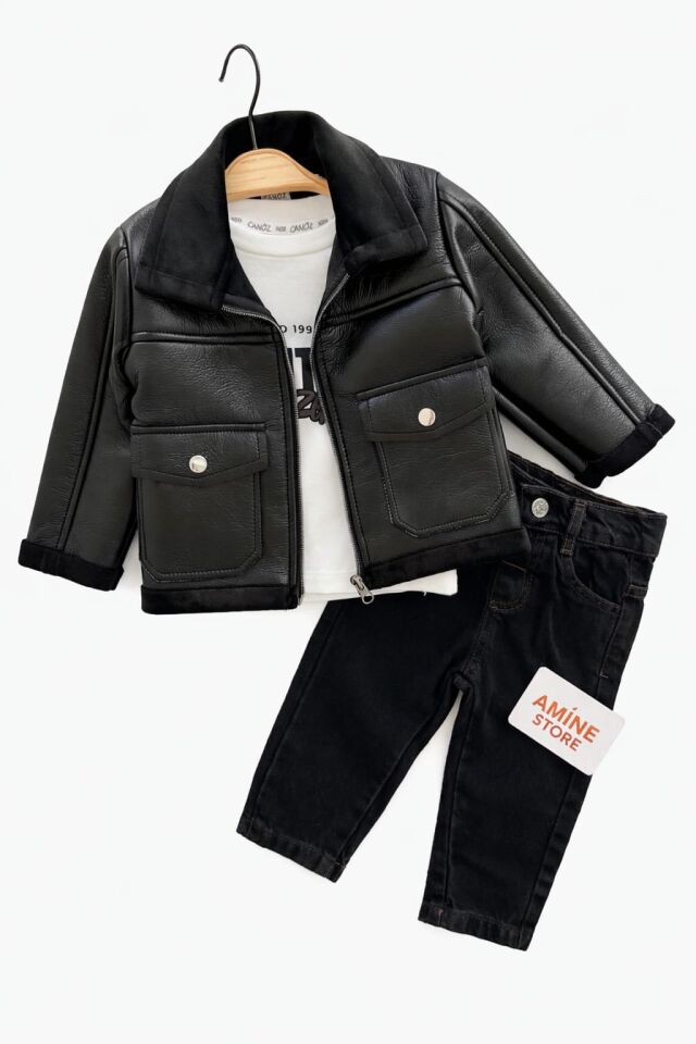 ERKEK BEBEK & ÇOCUK DERİ 3'LÜ TAKIM