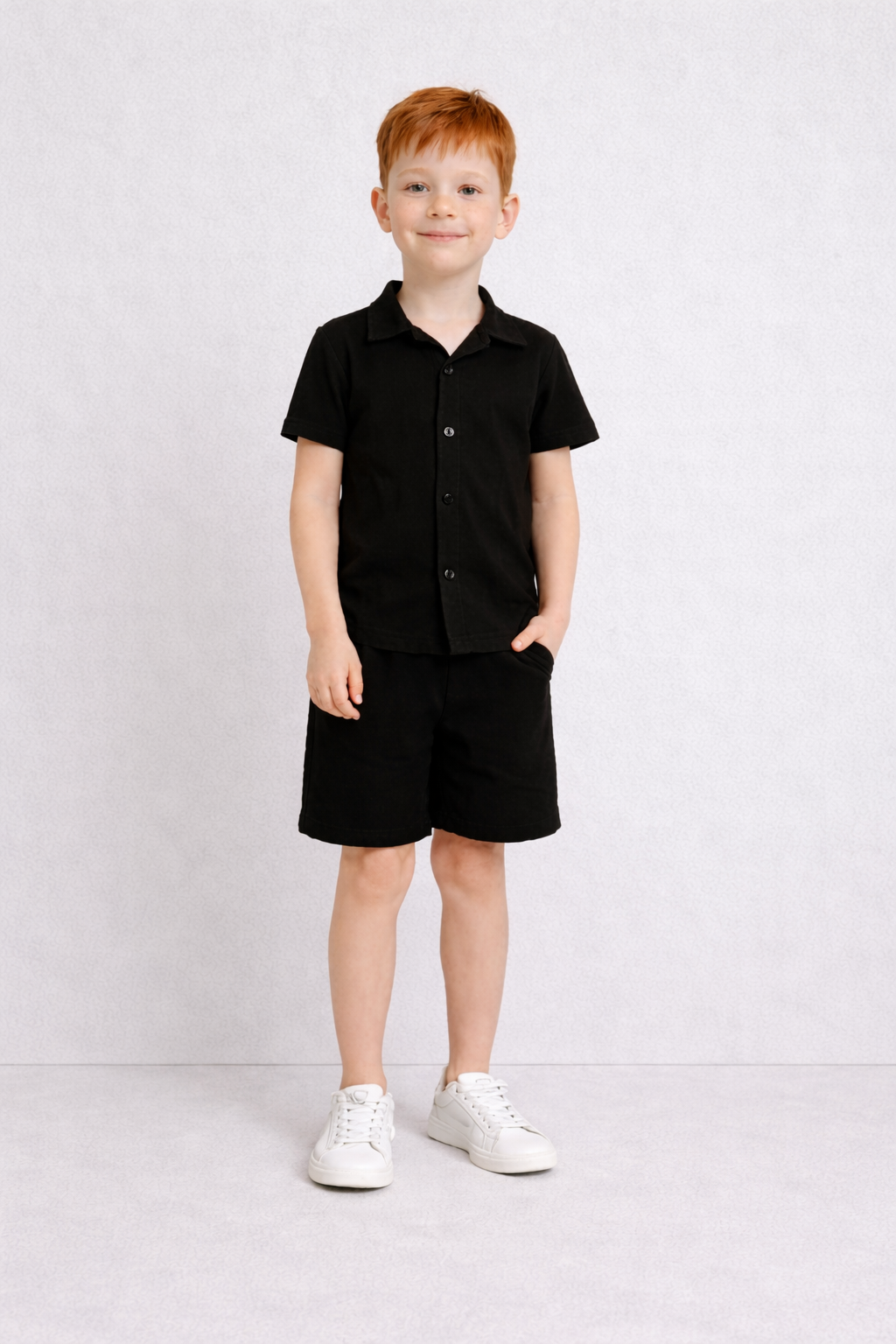 Kido Erkek Çocuk 2 'li Takım Waffle Kumaş Siyah - 11-12 yaş