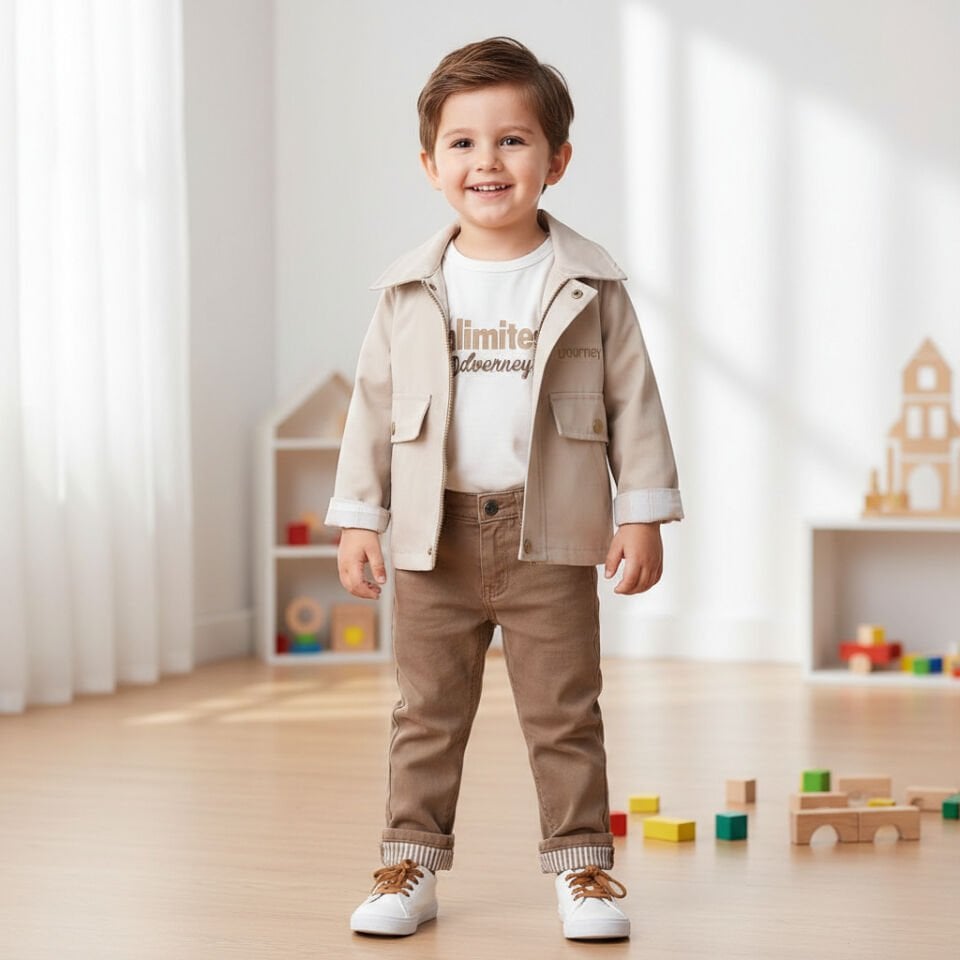 GABARDİN CEKETLİ 3'LÜ TAKIM