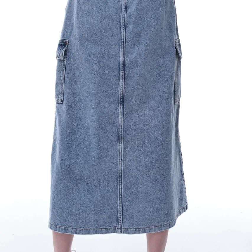 KIZ ÇOCUK CEPLİ VE DÜĞMELİ DENİM ETEK 14 Yaş