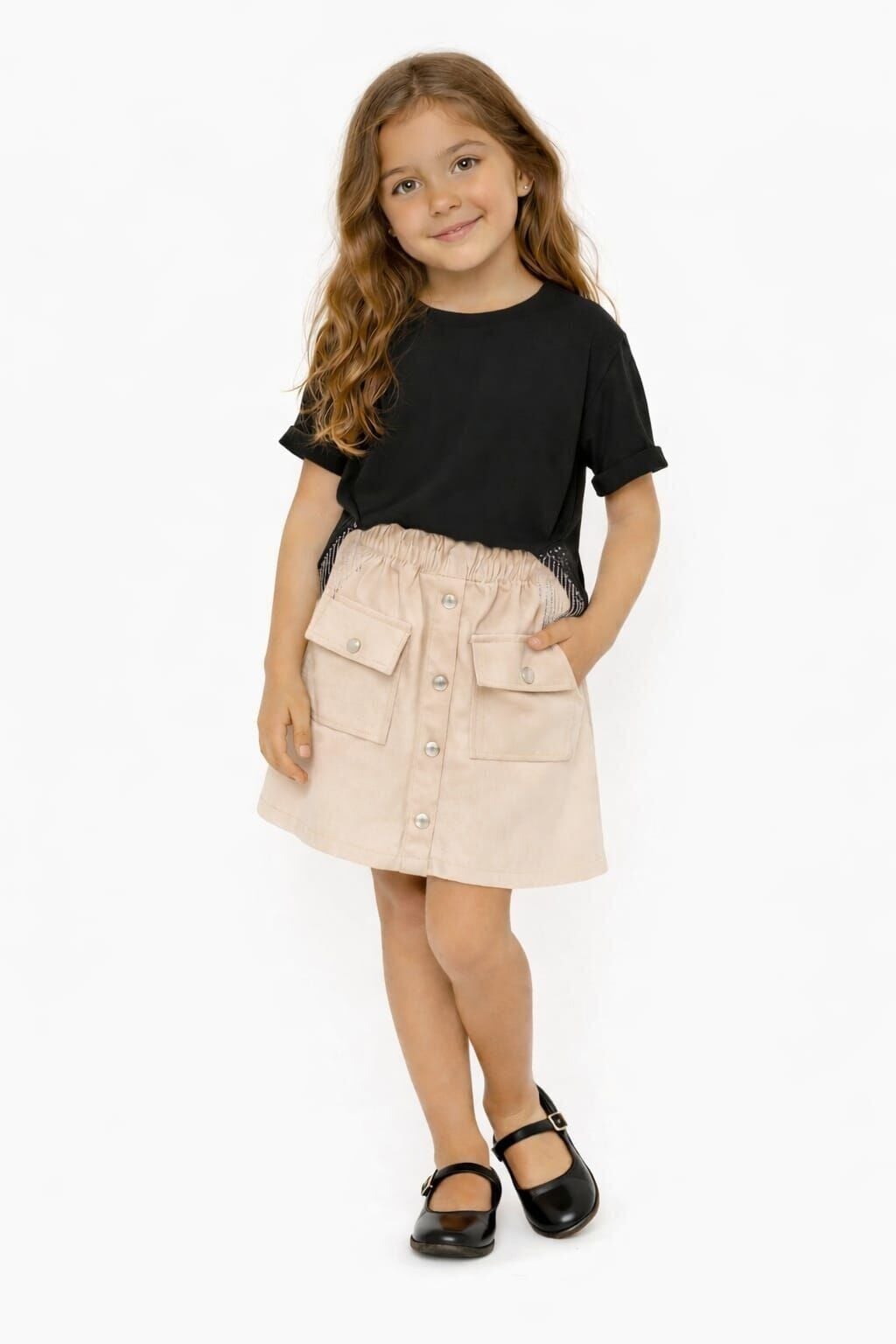 Zerin Kız Çocuk Etekli 2’li Takım 9-10 yaş - Siyah