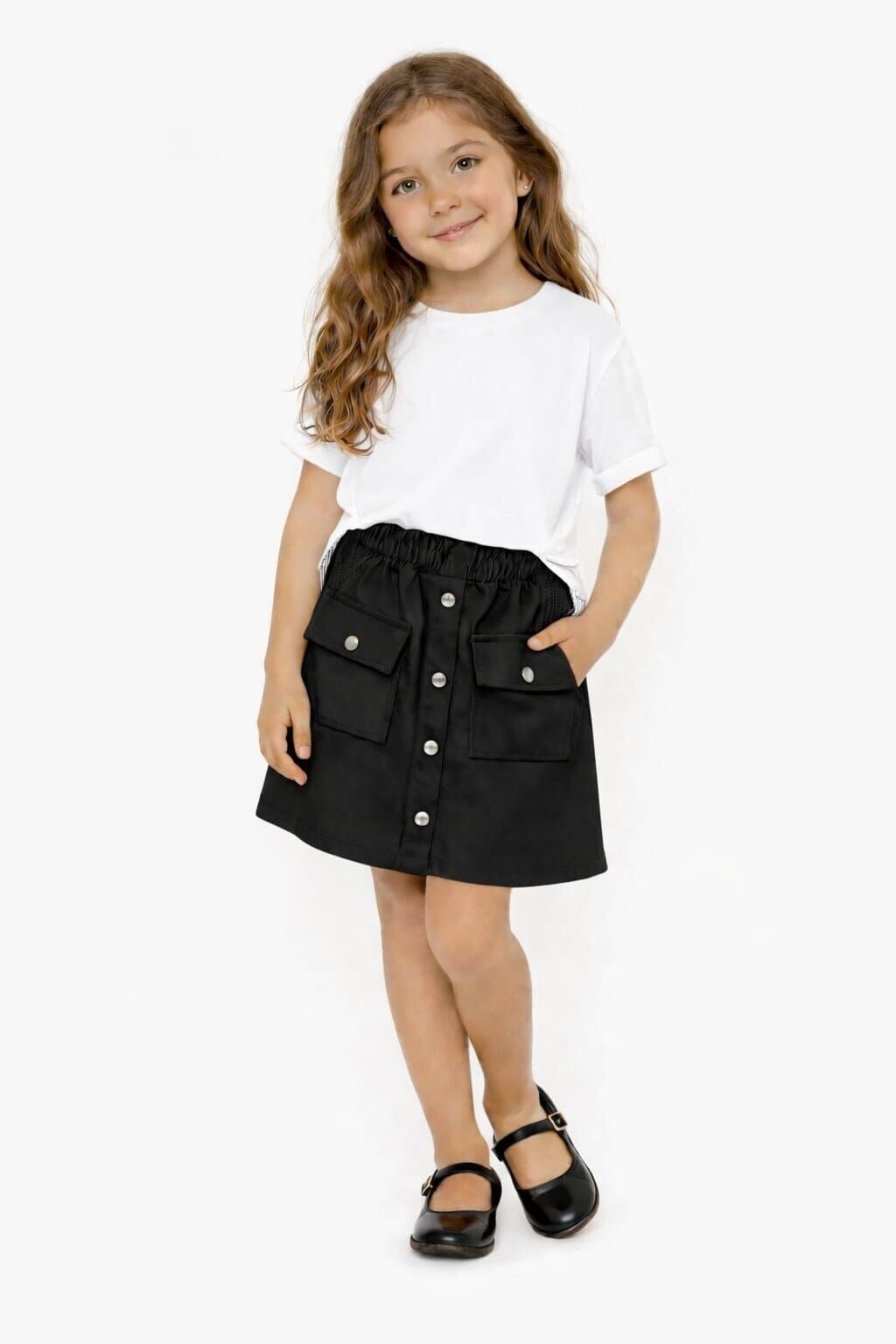 Zerin Kız Çocuk Etekli 2’li Takım 8-9 yaş - Beyaz