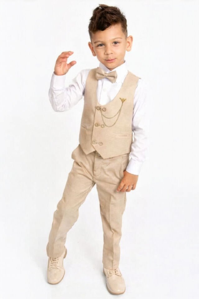 Gentio Erkek Çocuk Takım Elbise Bej - 14 Yaş