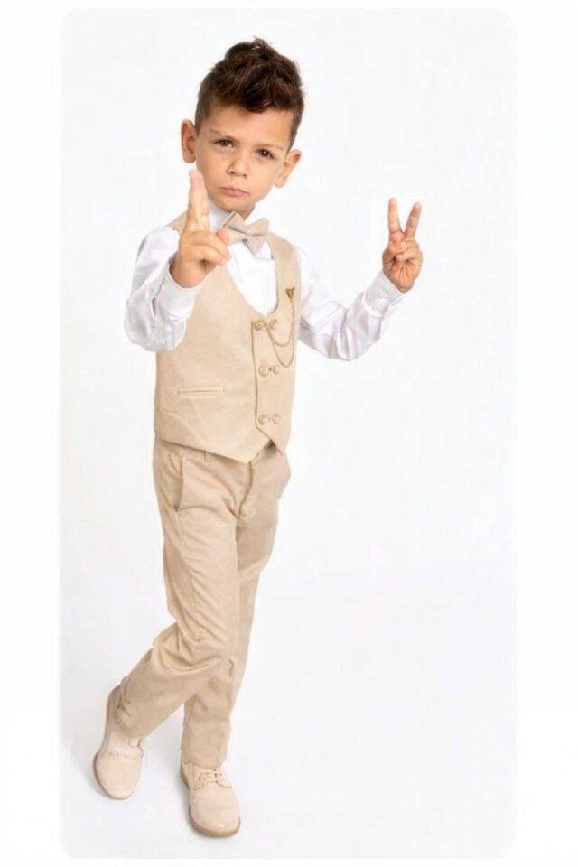 Gentio Erkek Çocuk Takım Elbise Bej - 14 Yaş