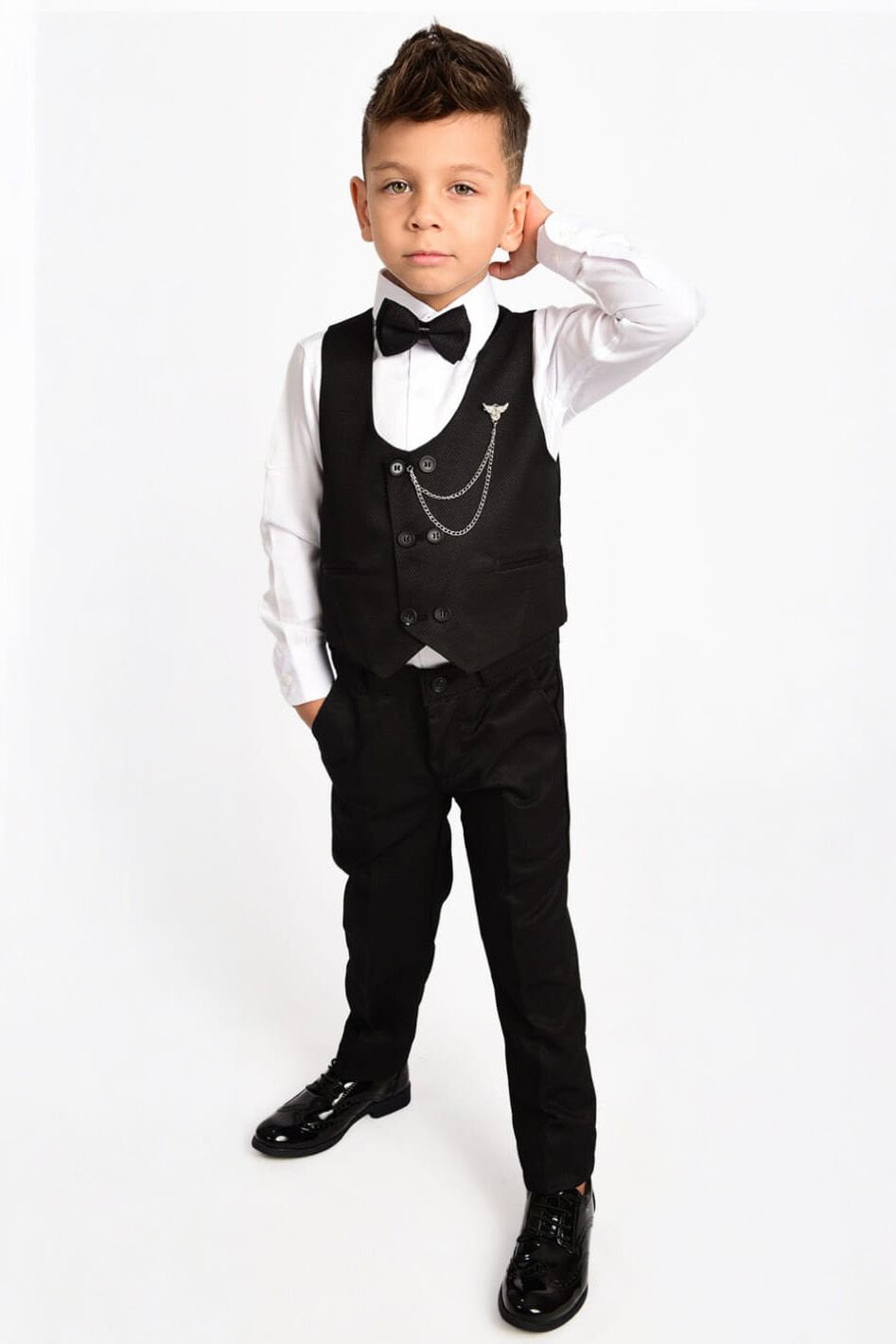 Gentio Erkek Çocuk Takım Elbise Siyah - 16 Yaş