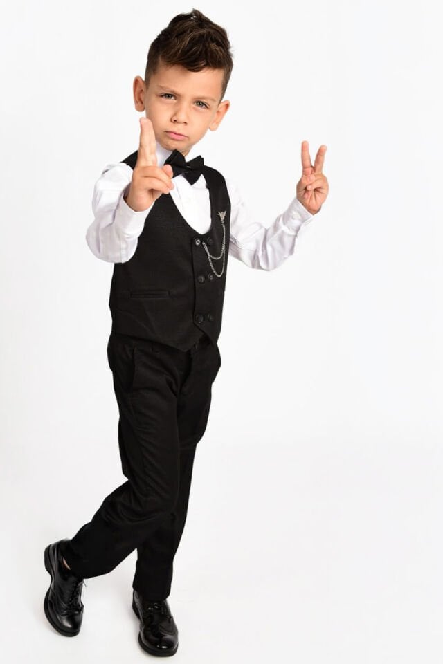 Gentio Erkek Çocuk Takım Elbise Siyah - 16 Yaş