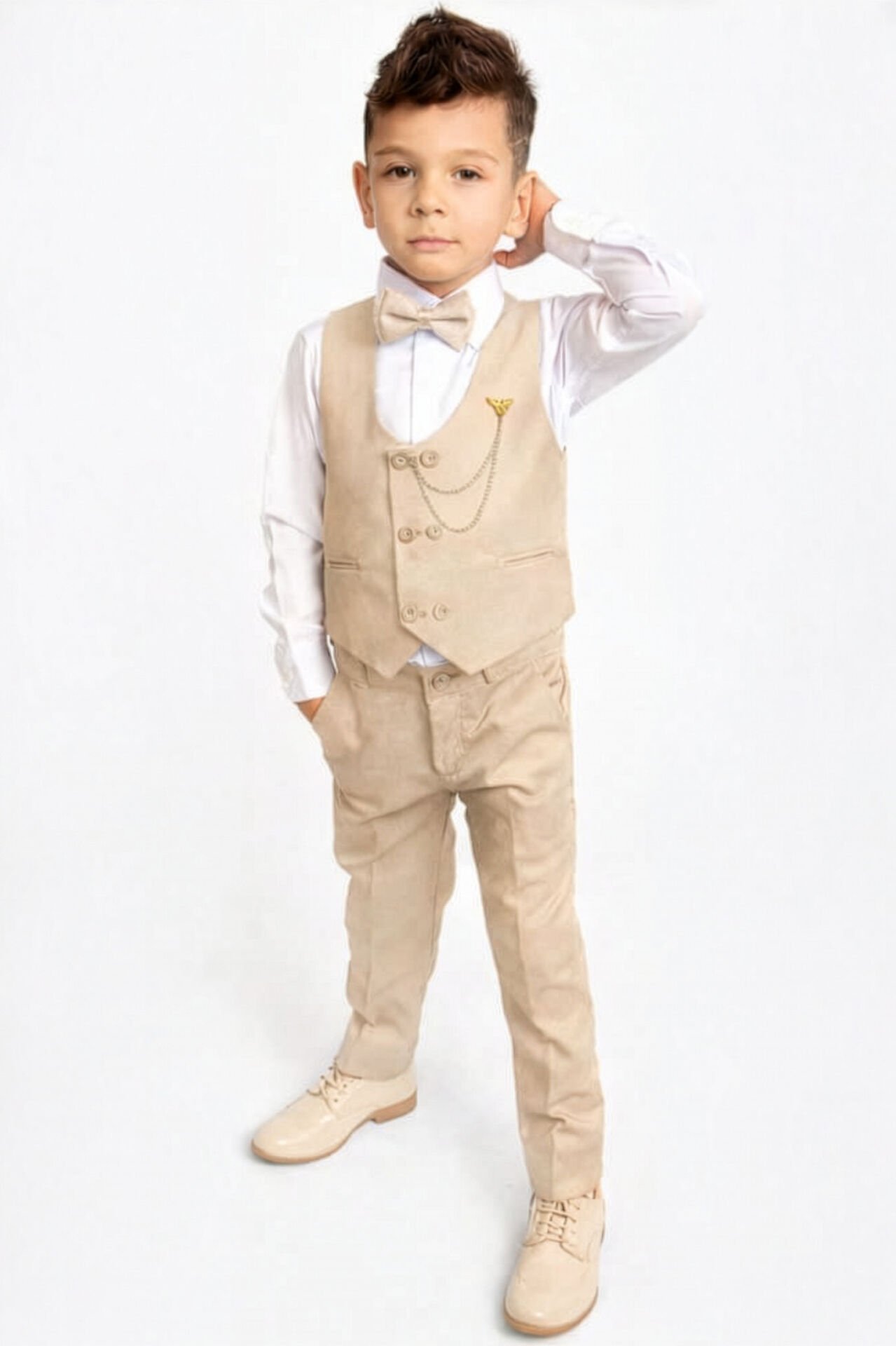 Gentio Erkek Çocuk Takım Elbise Bej - 16 Yaş