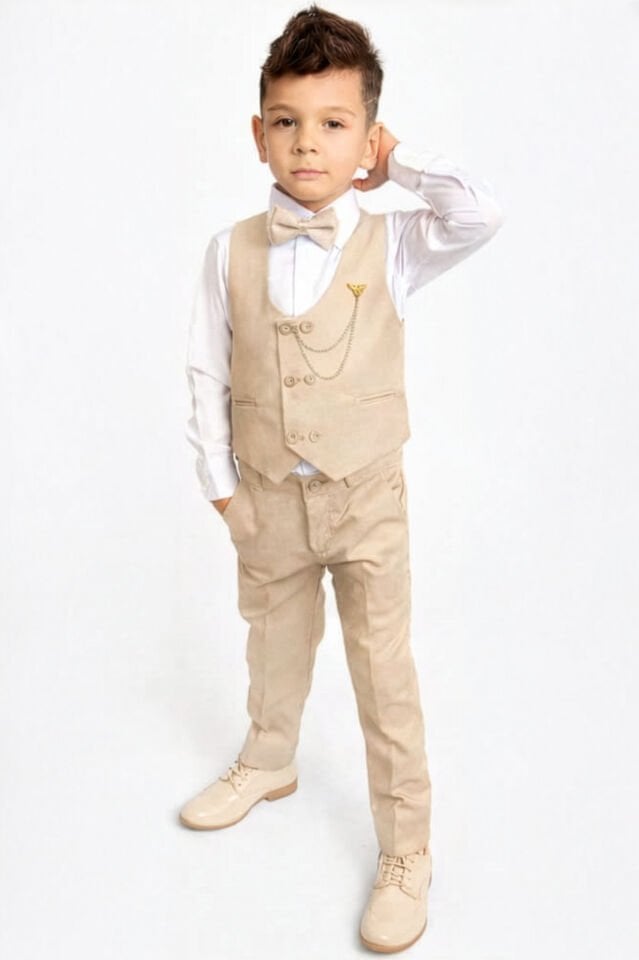 Gentio Erkek Çocuk Takım Elbise Bej - 16 Yaş
