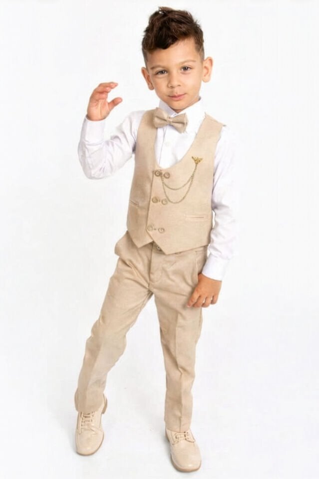 Gentio Erkek Çocuk Takım Elbise Bej - 16 Yaş