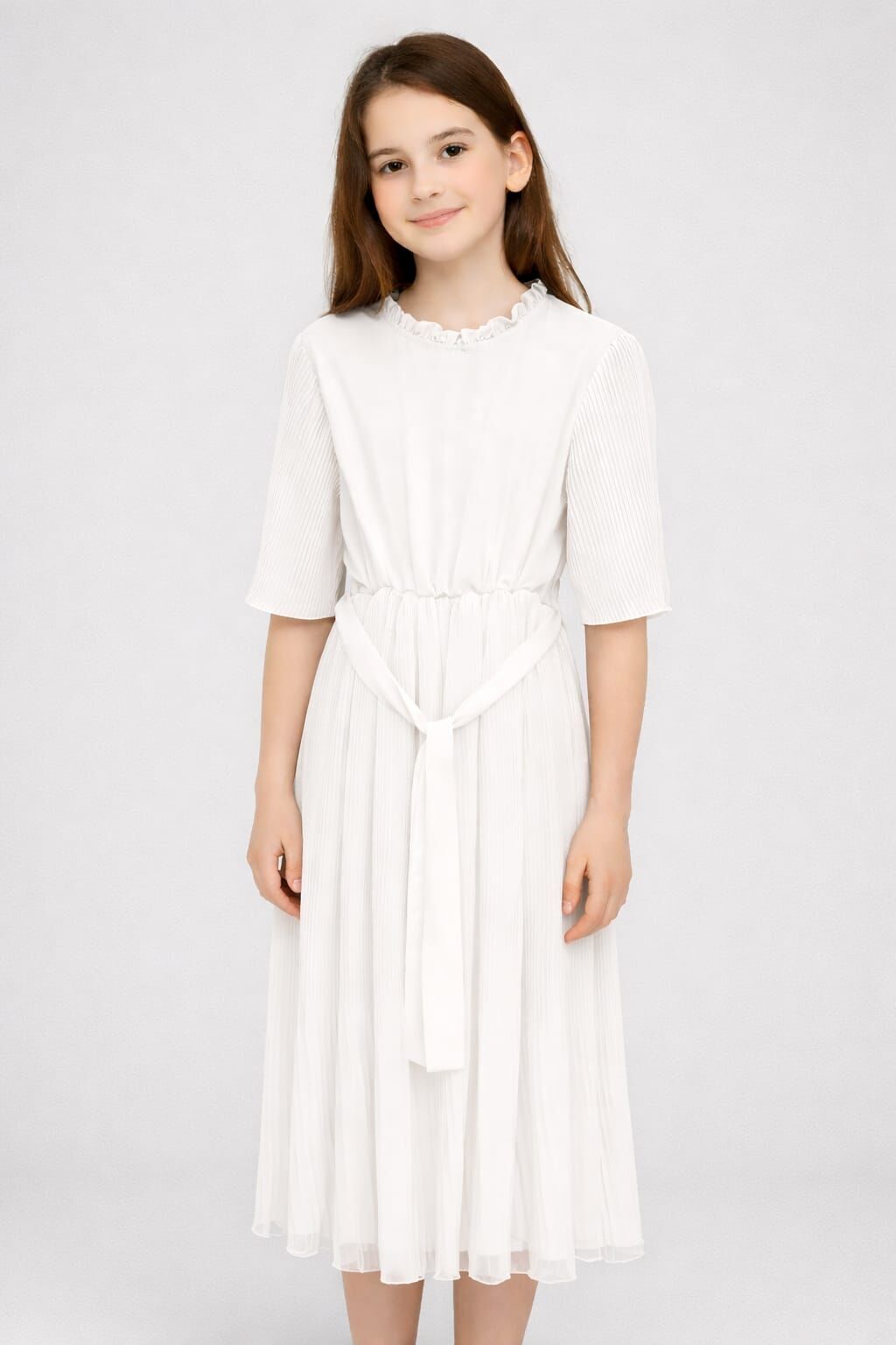 Laris Kız Çocuk Astarlı Şifon Elbise 16 Yaş - Beyaz